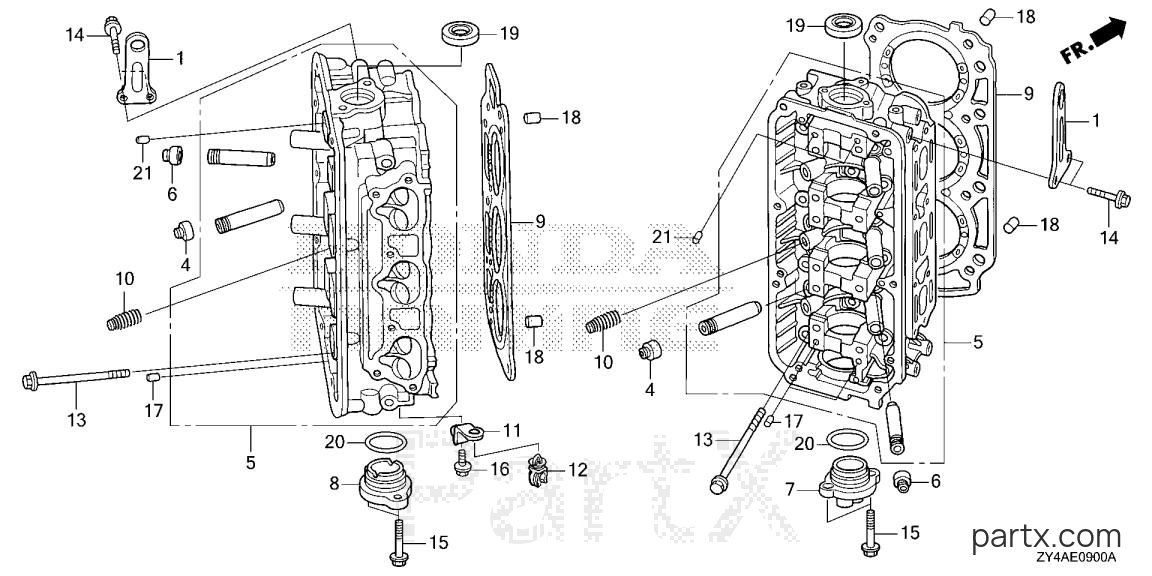 Honda BF225AK3 XXW - CYLINDER HEAD