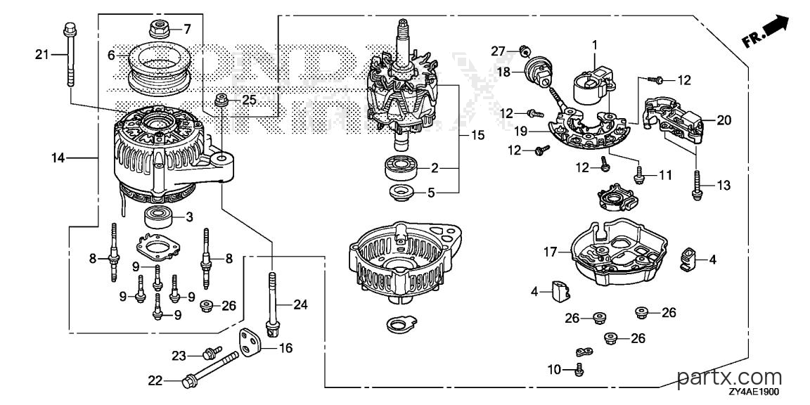 Honda BF225AK3 XXCA - ALTERNATOR