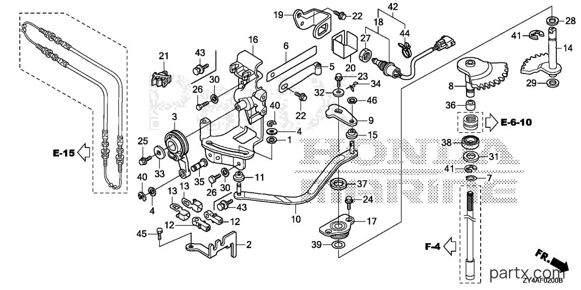 Honda BF200AK2 XA - SHIFT SHAFT