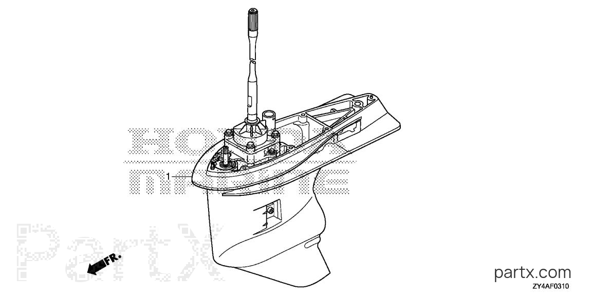 Honda BF200AK3 XA - GEAR CASE ASSY.