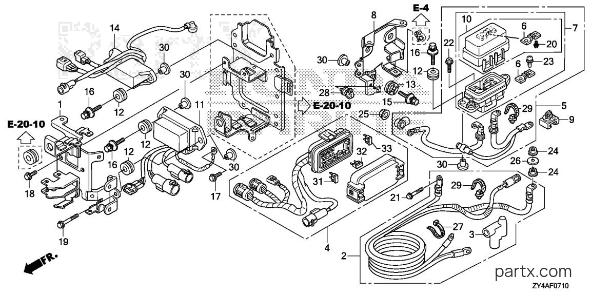 Honda BF200AK2 XCA - STARTER CABLE (1)