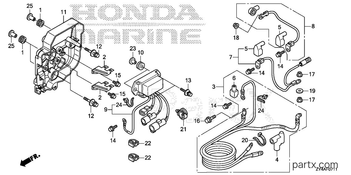 Honda BF225AK3 XXA - STARTER CABLE (2)