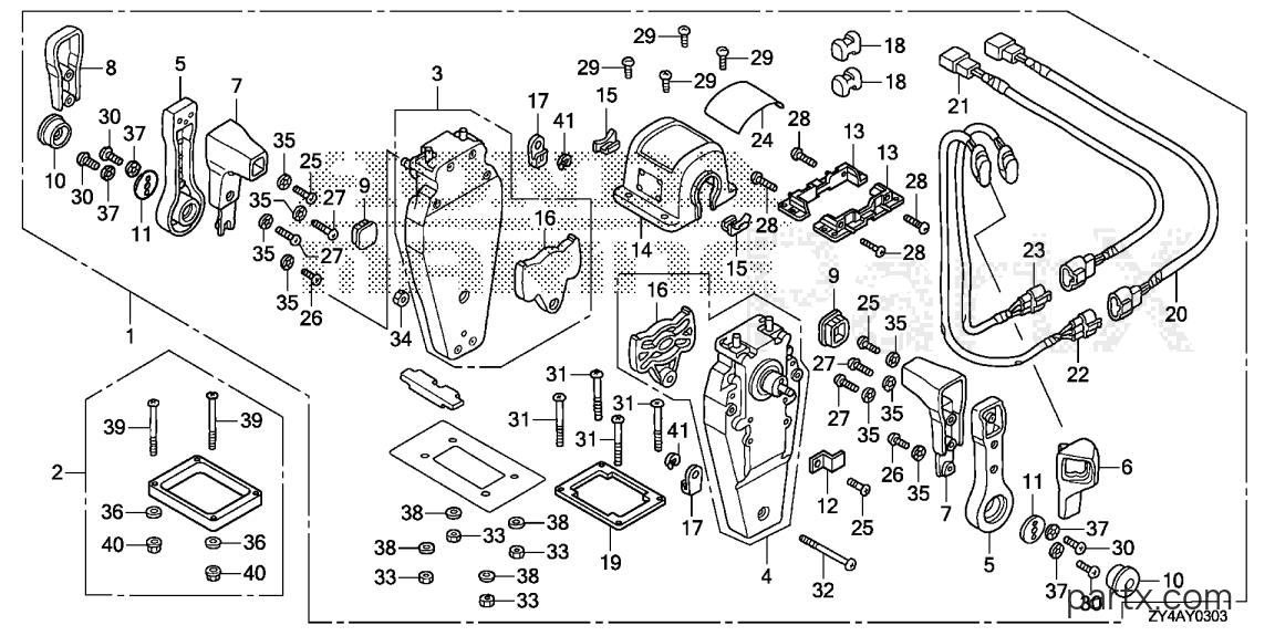 Honda BF225AK3 XCA - REMOTE CONTROL (TOP MOUNT DUAL TYPE) (L.)