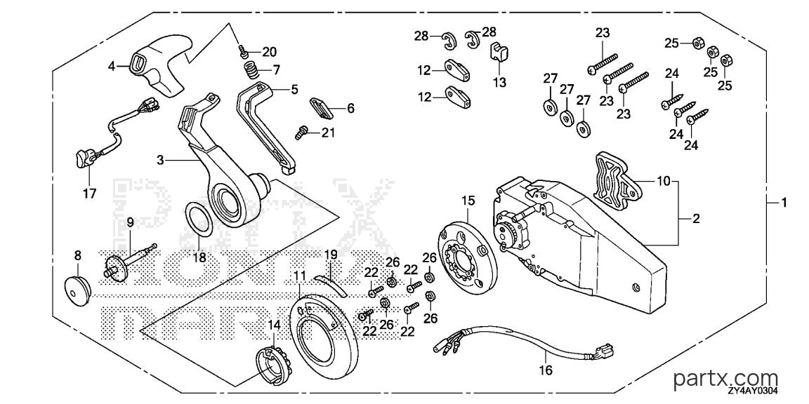 Honda BF200AK3 LA - REMOTE CONTROL (FLUSH MOUNT TYPE) (R.)