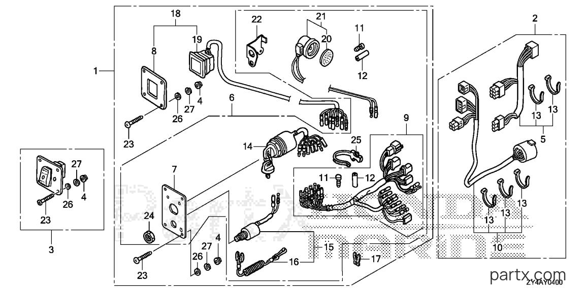 Honda BF225AK3 XXA - SWITCH PANEL KIT (1)