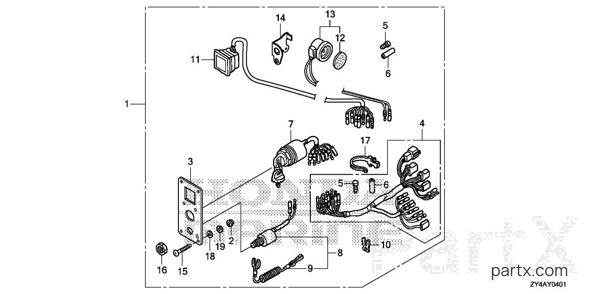 Honda BF175AK2 XCA - SWITCH PANEL KIT (2)
