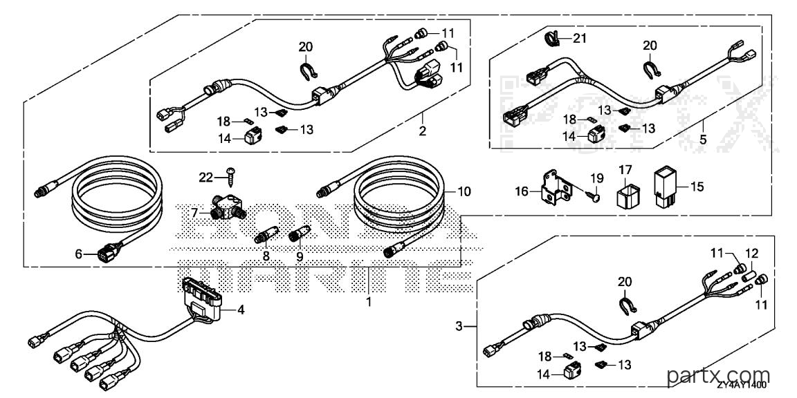 Honda BF225AK3 XW - CABLE KIT