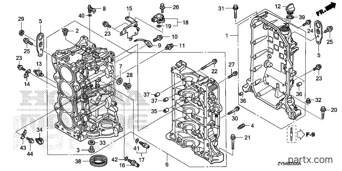 Honda BF150A5 LA - CYLINDER BLOCK