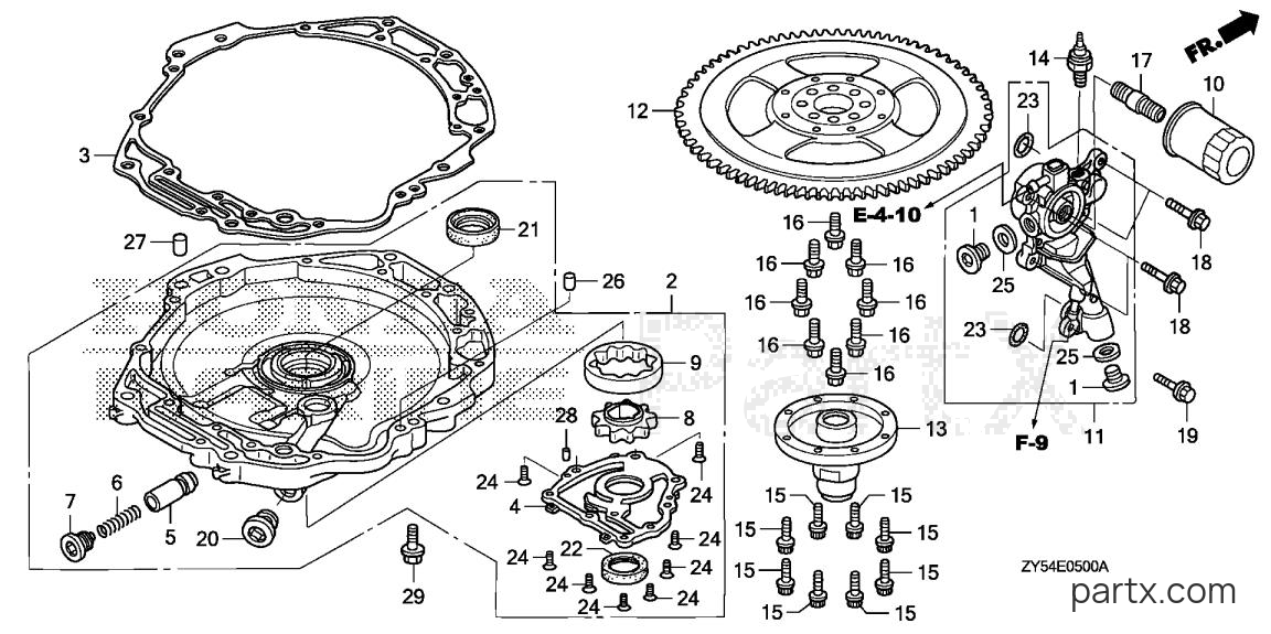 Honda BF135A5 XCA - OIL PUMP - FLYWHEEL