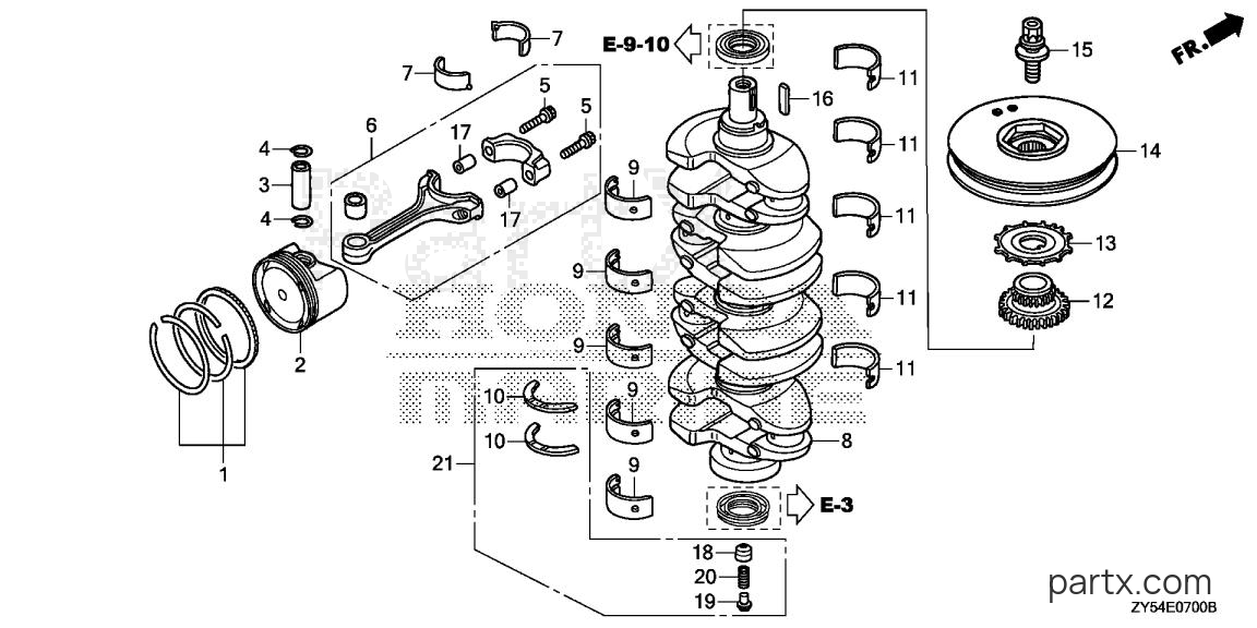 Honda BF150A4 XCA - CRANKSHAFT - PISTON