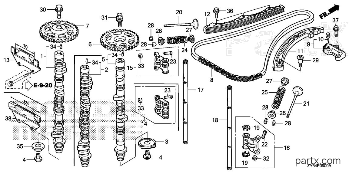 Honda BF150A6 XCA - CAMSHAFT - VALVE