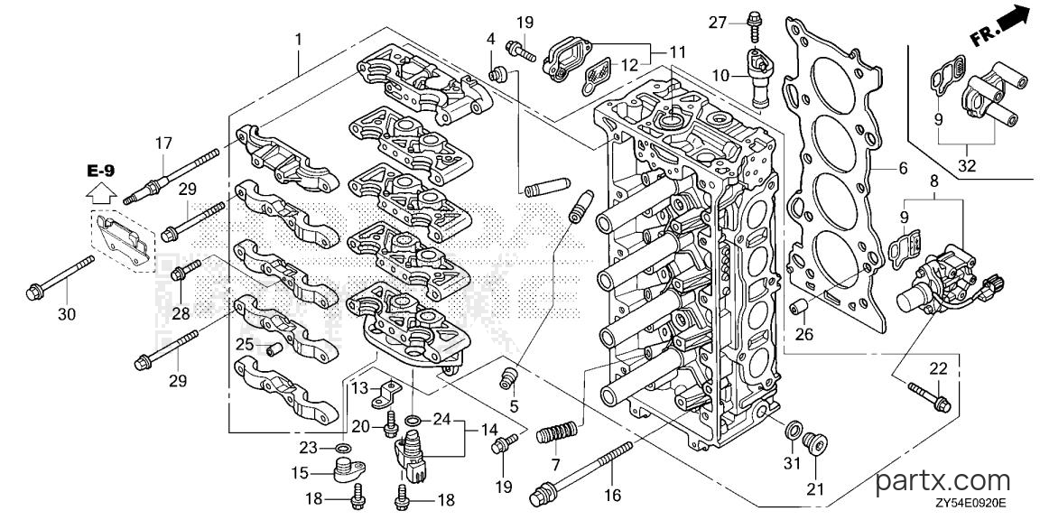 Honda BF150A6 XA - CYLINDER HEAD