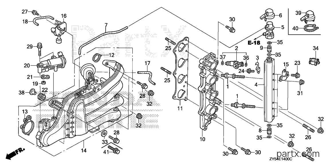 Honda BF150AK0 XCA - INTAKE MANIFOLD - INJECTOR