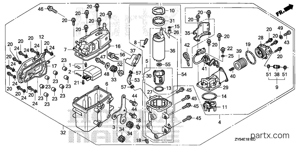 Honda BF150A6 XCA - VAPOR SEPARATOR ASSY.