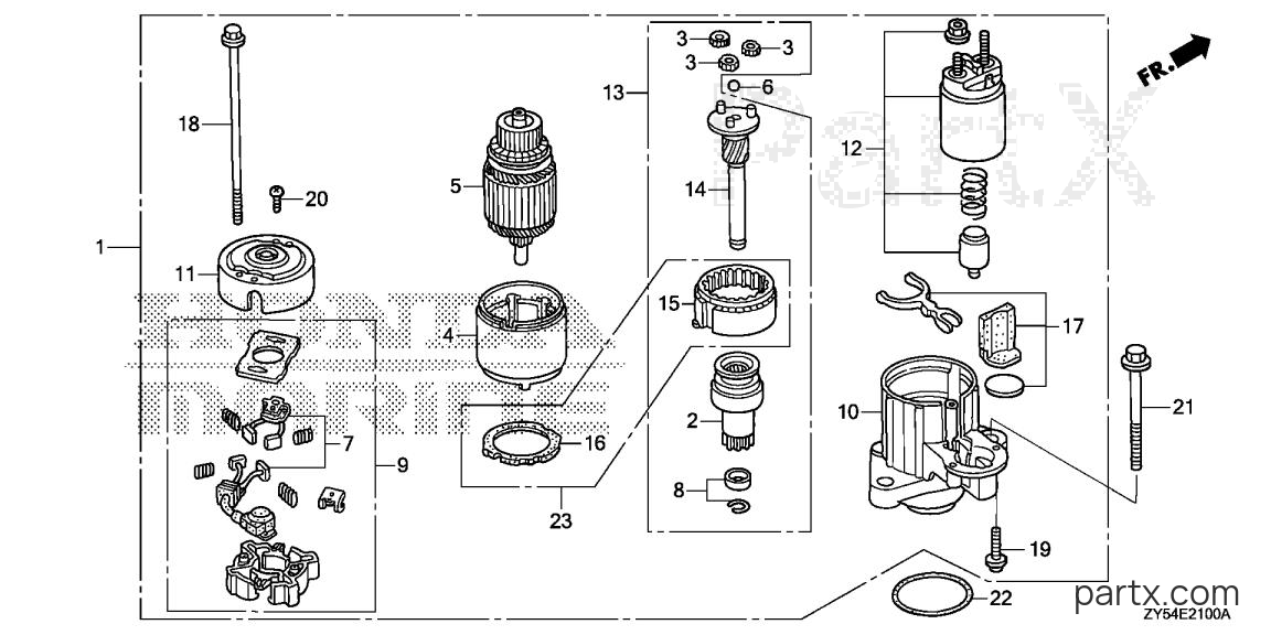 Honda BF135A6 LA - STARTER MOTOR