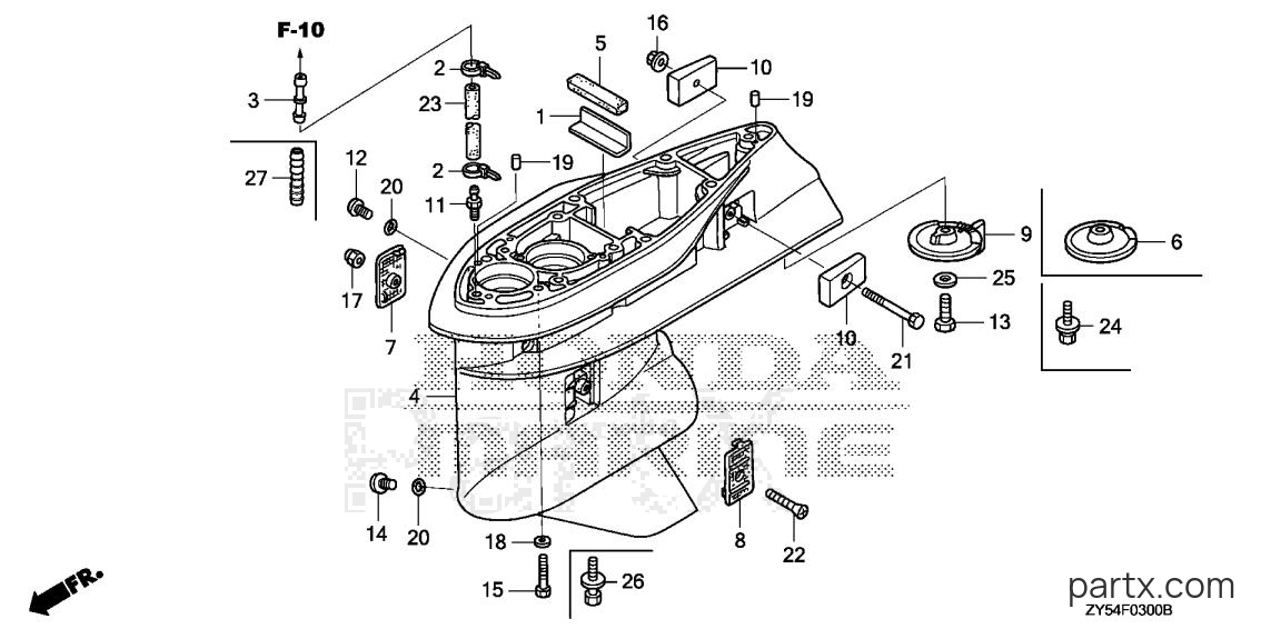 Honda BF135AK0 XCA - GEAR CASE