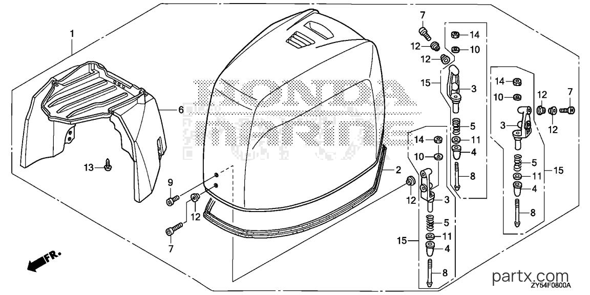 Honda BF150A5 LA - ENGINE COVER ASSY.