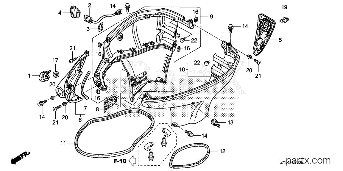 Honda BF135AK0 XCA - LOWER COVER