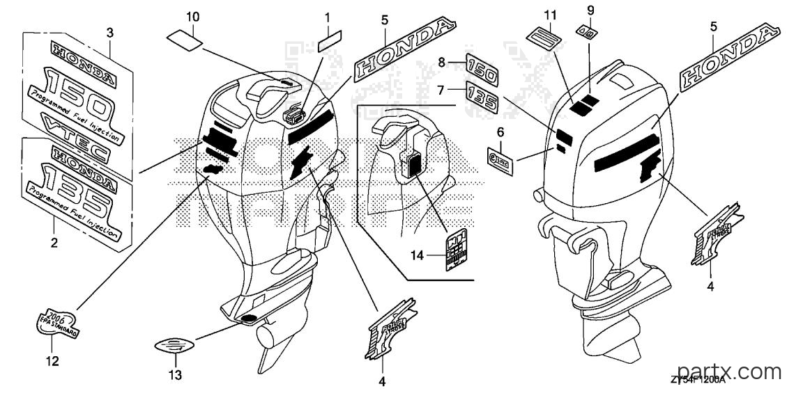 Honda BF135AK0 LA - LABELS