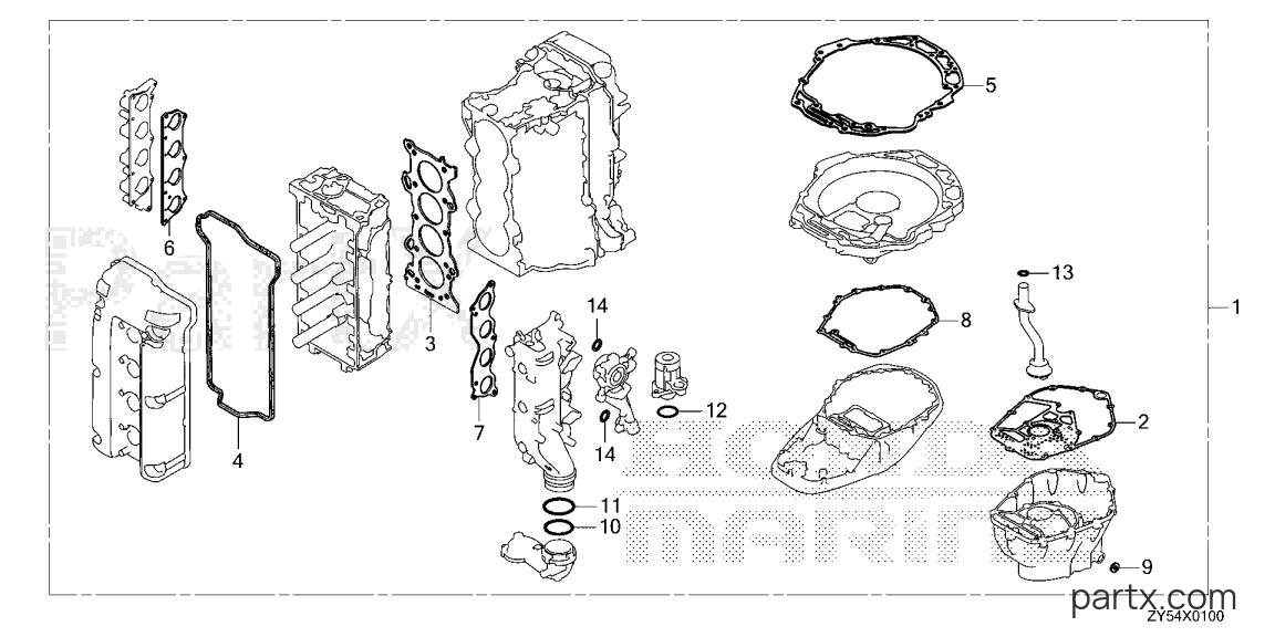 Honda BF150A6 XCA - GASKET KIT
