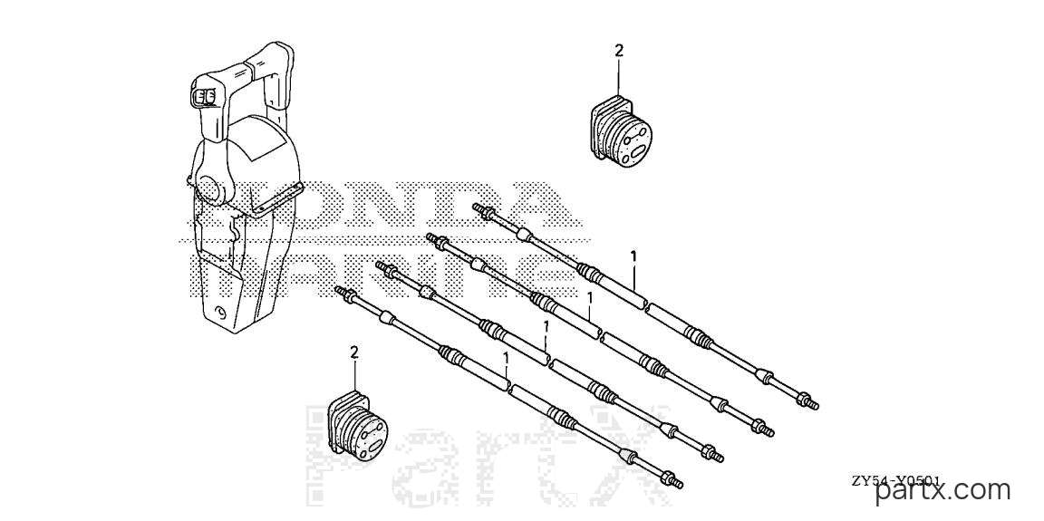 Honda BF135A5 XCA - CABLE (DUAL)