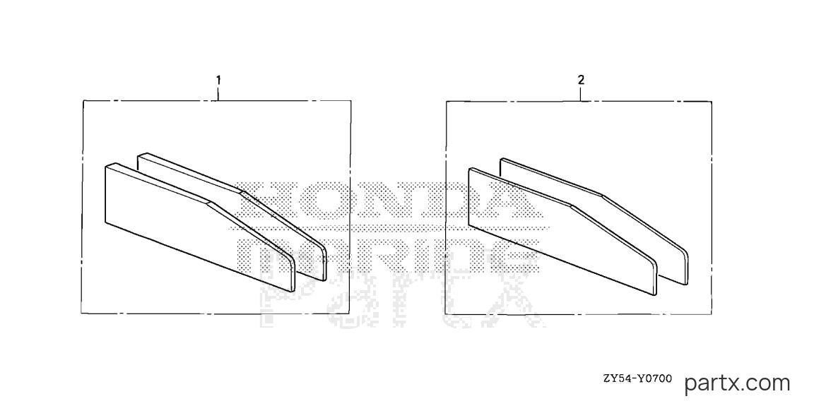 Honda BF150AK0 XA - TRIM ADJUST PLATE SET