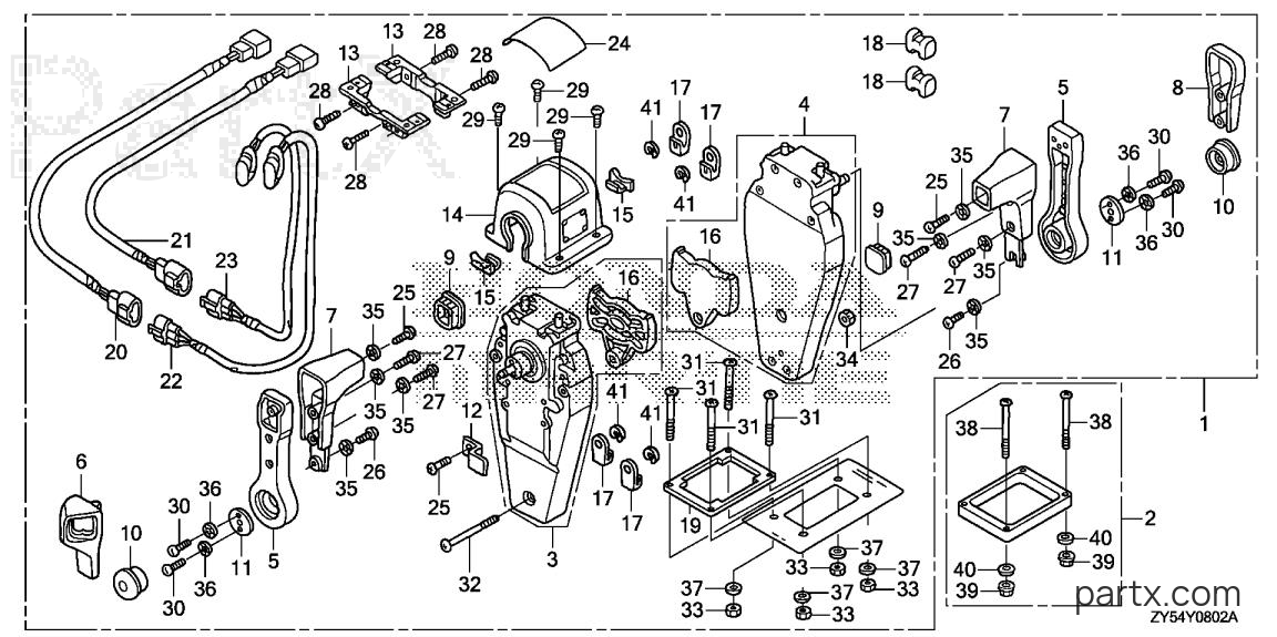 Honda BF135A5 XCA - REMOTE CONTROL (TOP MOUNT DUAL TYPE) (R.)