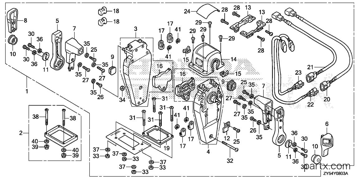 Honda BF135A6 XA - REMOTE CONTROL (TOP MOUNT DUAL TYPE) (L.)