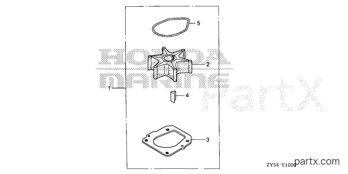 Honda BF150A6 XA - WATER PUMP IMPELLER KIT (1)