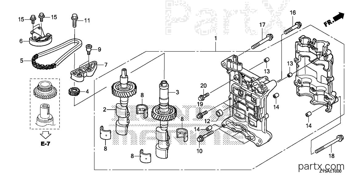 Honda BF150AK2 LA - BALANCER SHAFT