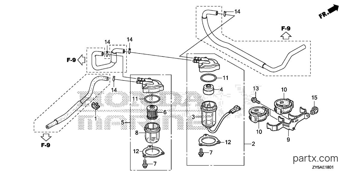 Honda BF135AK2 XA - WATER SEPARATOR