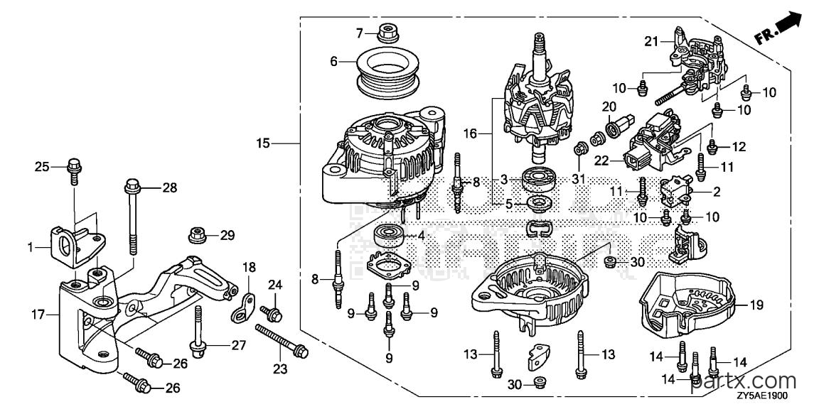 Honda BF150AK2 XA - ALTERNATOR