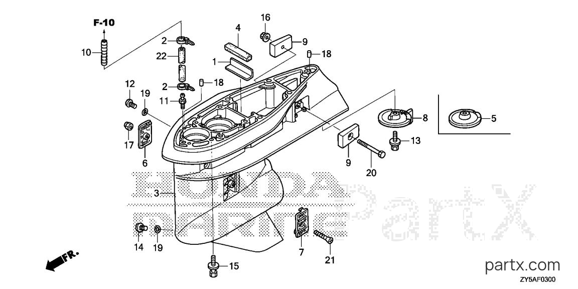 Honda BF150AK2 XCS - GEAR CASE