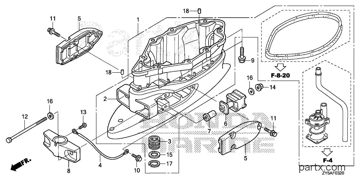 Honda BF150AK2 XA - EXTENSION CASE