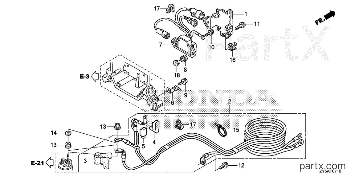 Honda BF150AK2 XA - STARTER CABLE