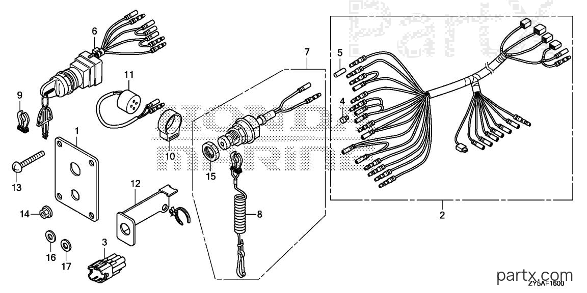 Honda BF150AK2 LS - CONTROL PANEL (SINGLE)