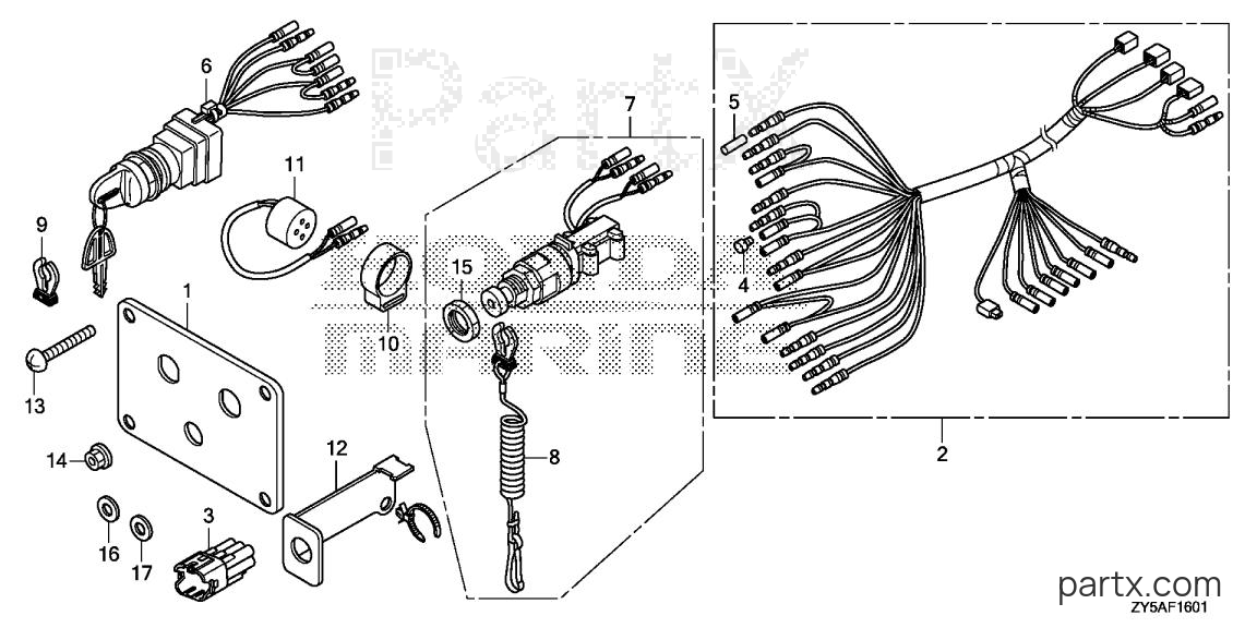 Honda BF150AK2 XS - CONTROL PANEL (TWIN)