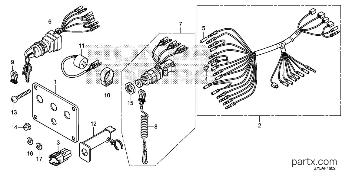 Honda BF150AK2 XCS - CONTROL PANEL (TRIPLE)
