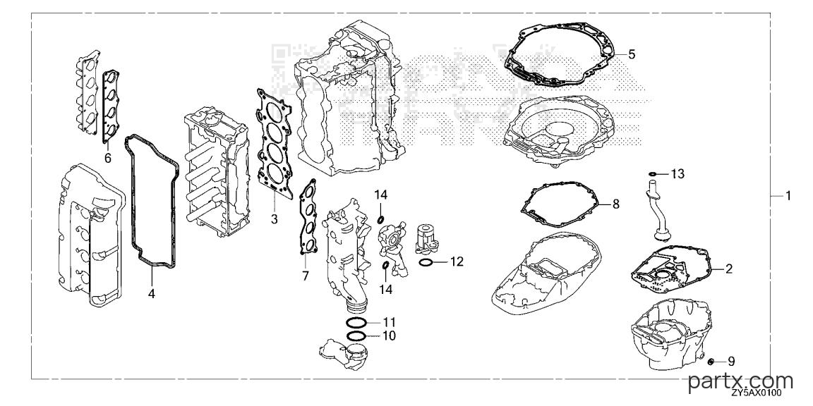Honda BF150AK2 LA - GASKET KIT