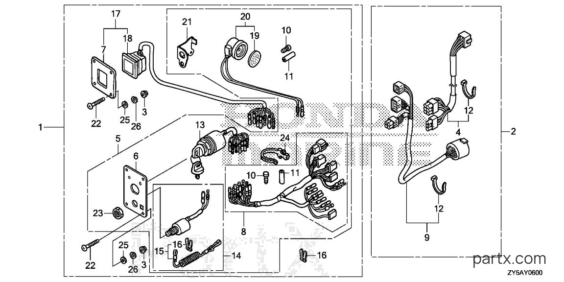 Honda BF135AK2 XA - CONTROL PANEL (1)