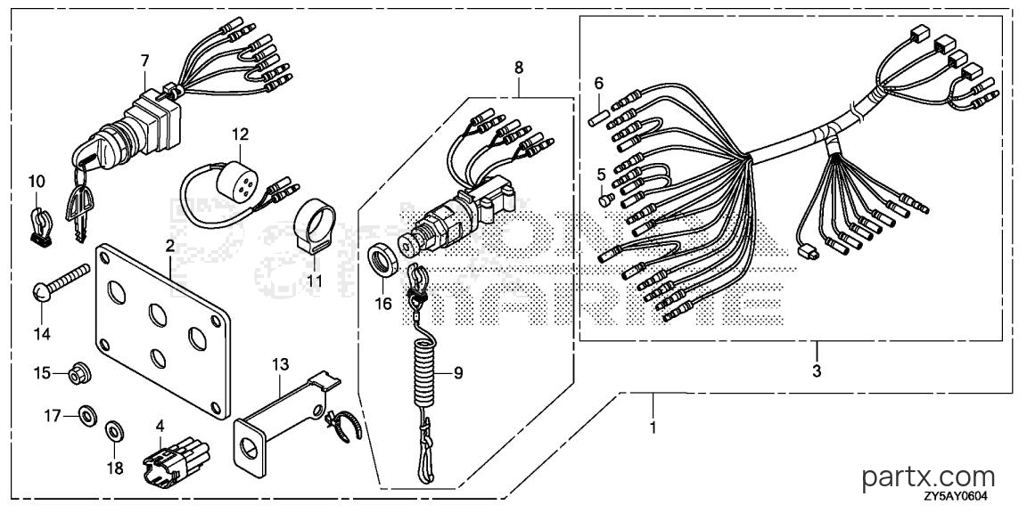 Honda BF150AK2 LS - CONTROL PANEL (5)