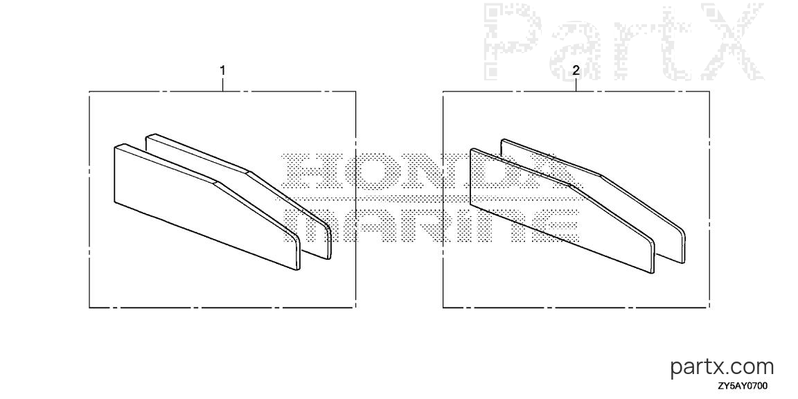 Honda BF150AK2 LS - TRIM ADJUST PLATE SET