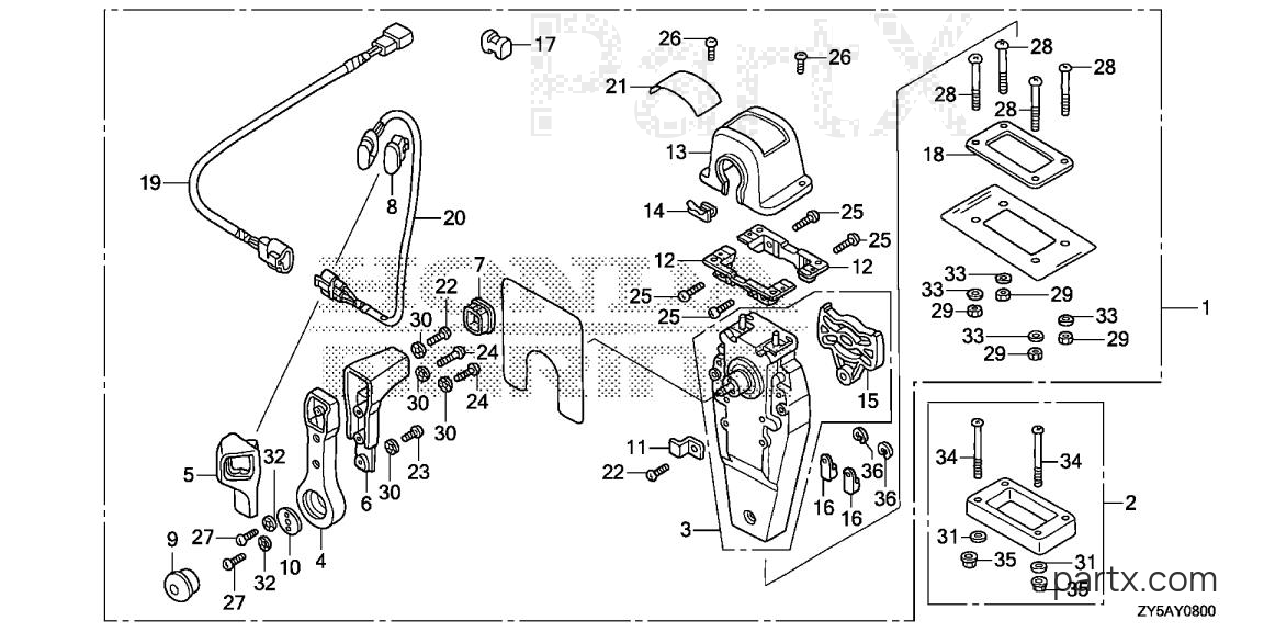 Honda BF150AK2 LA - REMOTE CONTROL (TOP MOUNT SINGLE TYPE) (R.)