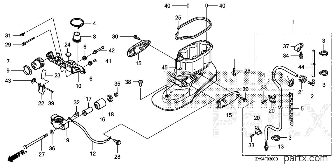 Honda BF75DK0 LHTA - EXTENSION CASE