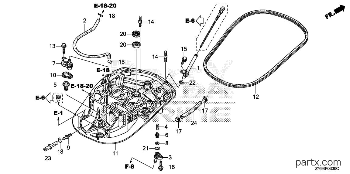 Honda BF75DK0 LHTA - MOUNT CASE