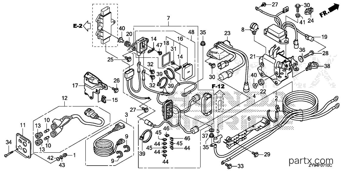 Honda BF90DK0 LRTA - STARTER CABLE