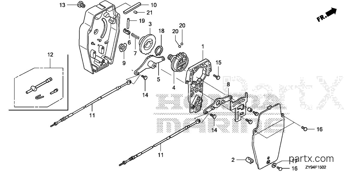 Honda BF90DK0 LHTA - REMOTE CONTROL (INNER HOUSING)