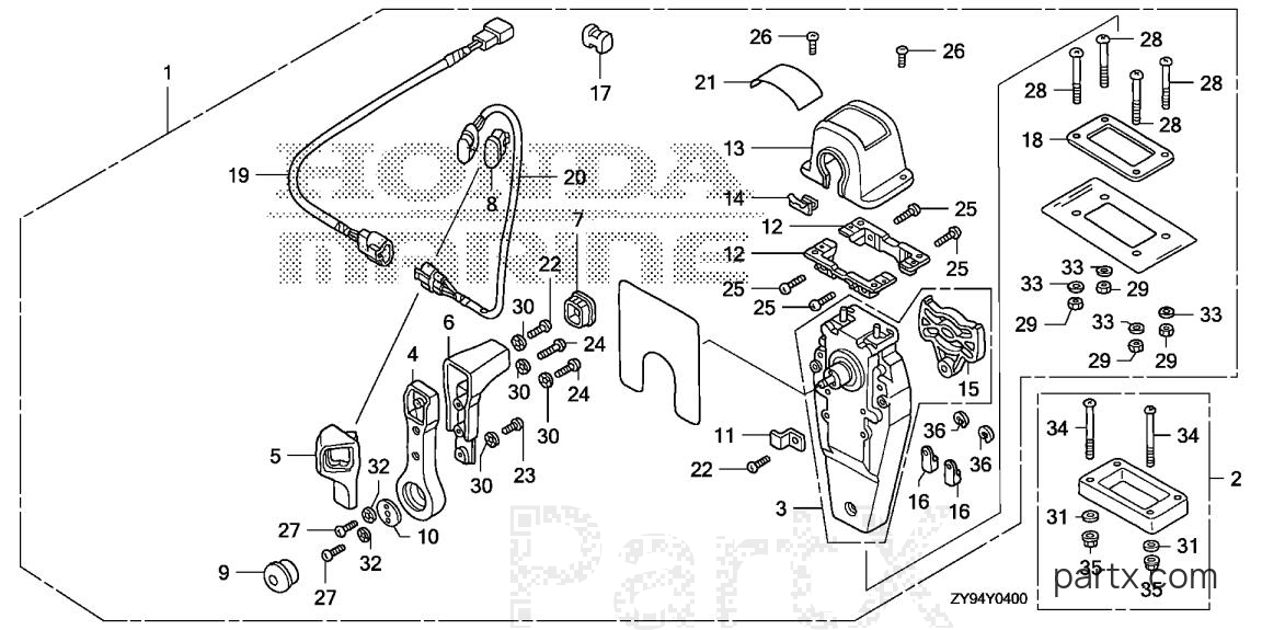 Honda BF75DK0 LRTA - REMOTE CONTROL (TOP MOUNT SINGLE TYPE) (R.)
