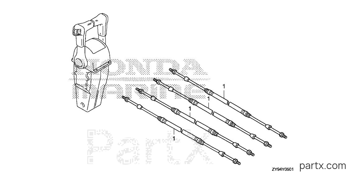 Honda BF75DK0 LRTA - CABLE (DUAL)