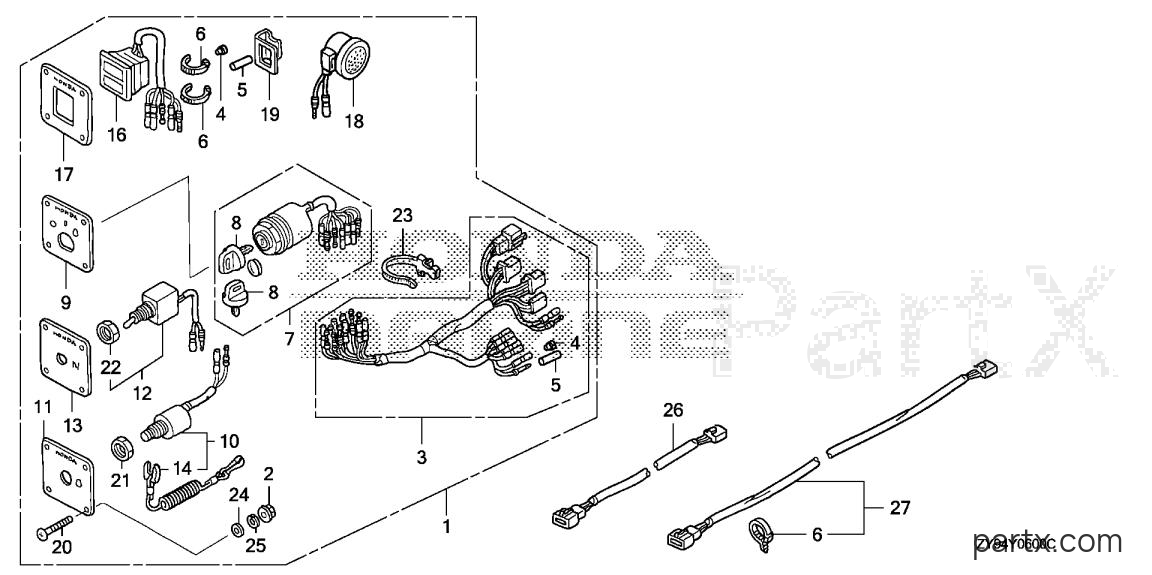 Honda BF75DK0 LRTA - CONTROL PANEL KIT (2-LED)